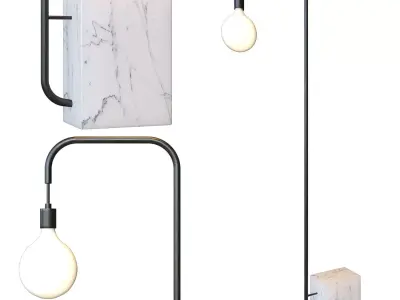 Marble floor lamp cb2 3D model