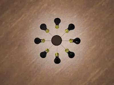 Cairo Mid-Century Chandelier - Eight-Arm - High Poly 3D model