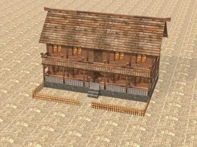 Medieval house fourteen 5 Low-poly 3D model
