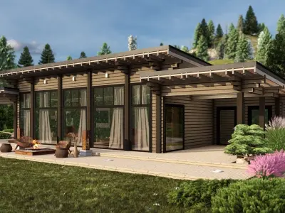 3D model of a wooden house 3D model 13