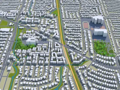Richardson Texas USA 25km Low-poly 3D model