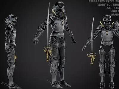 Berserk Griffith Full Armor and Sword for Cosplay 3D Model Pack