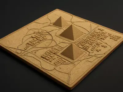 Giza Pyramids 3D Relief Map  Detailed Topographic Model 3D print model