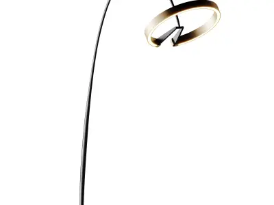 Rotatable Minimalist Gold Loop Floor Standing Light 3D model