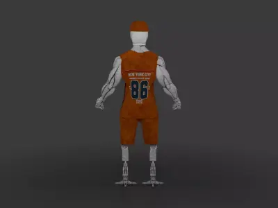 Athletic Robo Player Stylized Sports Android Character Low-poly 3D model