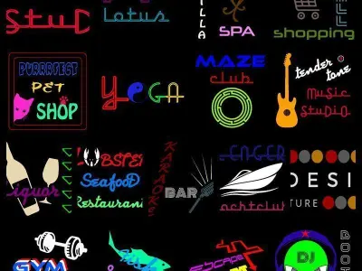 Neon Signs 2 UNITY Low-poly 3D model