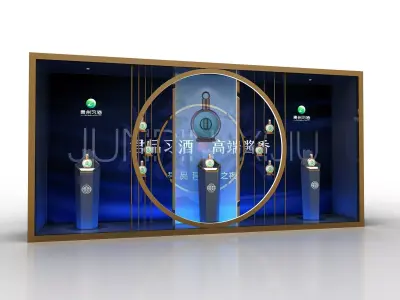 Wine Display Case Low-poly 3D model