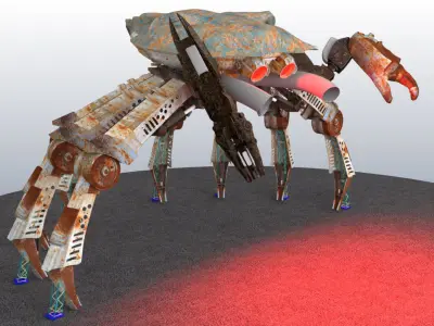 Mechanical crab DJ stage 3D model