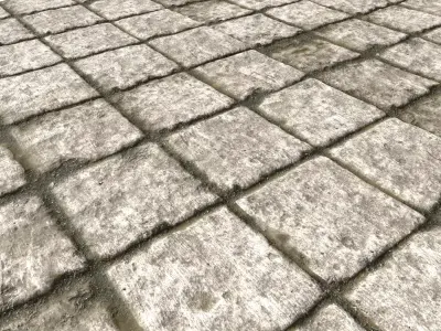 Old stone floor plates seamless PBR 2 3D model