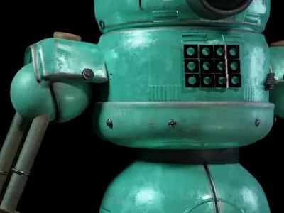 3D Metal Machine Robot -  HighPoly Low-poly 3D model