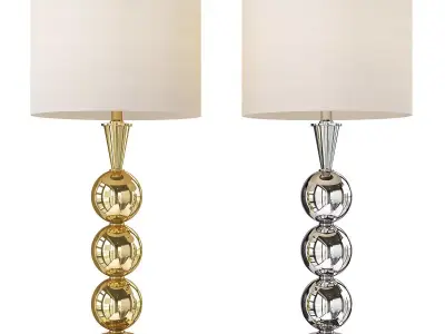Metal LED Table Lamp Brass Low-poly 3D model