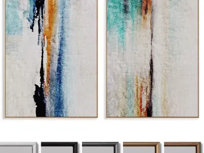 Abstract Painting Frame set 04 3D model purchase