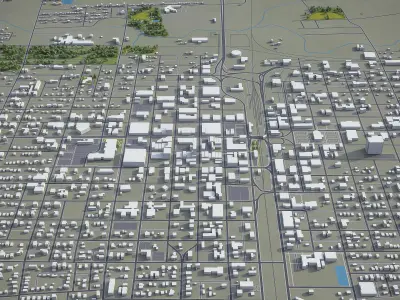 Abilene - Texas  Low-poly 3D model