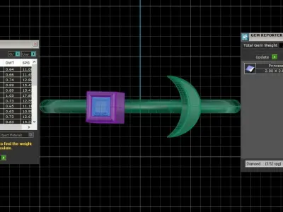 Solitaire Women Half Moon Princess Stone Band Ring 3D print model