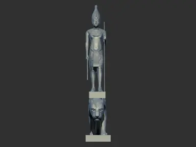 Tutankhamun on the Back of a Leopard statue 3D Printable model 3D print model