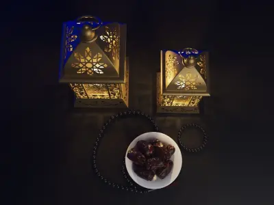 ramadan fanoos lantern islamic and dates 3D model