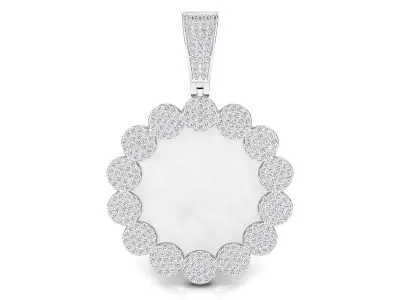 Circle round dog tag hip-hop pendant 3D print model buy