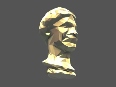 Low Poly Style Head Sculpture v1 002 Low-poly 3D model