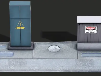 Street Fuse Boxes - Lowpoly Mobile Ready Low-poly 3D model