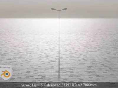 Street Light 5 Galvanized F2 M1 K0 A2 7000mm  Low-poly 3D model