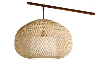 Rattan Bamboo Floor Lamp   Modern Wicker Standing Lamp 3D model