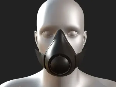 Gas mask isolated protection scifi fantasy futuristic  Low-poly 3D model