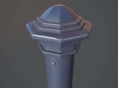 Barrier Bollard pack 3 Blue v1 Low-poly 3D model