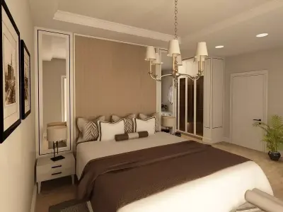 Bedroom with wardrobe 3D model
