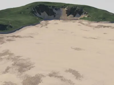 Landscape Coastal Hills Low-poly 3D model