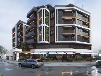 my two block apartment project 3D model