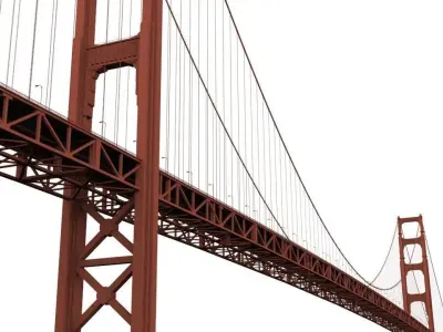 Golden Gate Bridge Low-poly 3D model