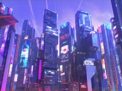 Scifi building Cyberpunk Futuristic building Kitbash Bundle 3D model