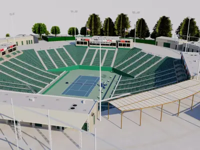 Dignity Health Sports Park - Tennis Center Carson - Los Angeles 3D model