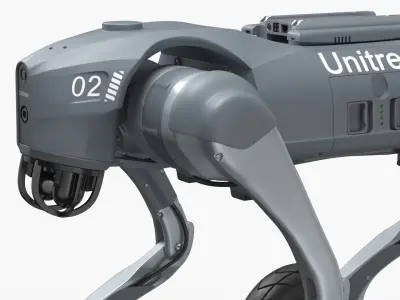  Unitree Mobile Surveillance Robot Grey Rigged for Maya 