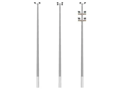 Concrete Lamp Post - Light Pole - Street Light - Group 02 3D model