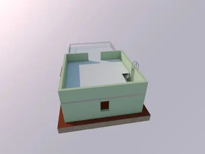 Single-Room House with Upper Floor Access Free 3D model