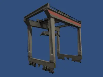 Container crane Low-poly 3D model