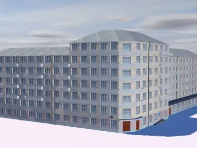 Factory office building 3D model