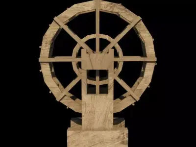 Watermill wheel 07 3D model