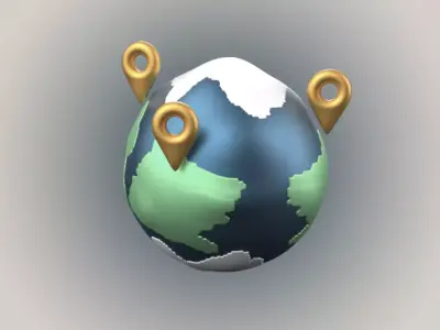 3D app web Icon Low-poly 3D model-14 Low-poly 3D model