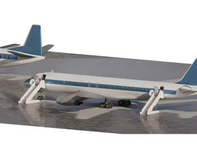 Vickers  VANGUARD   Vickers VISCOUNT  and  Douglas DC-8-54     3D model