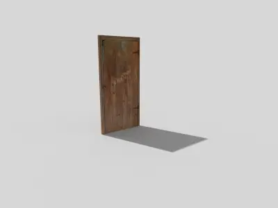 low poly door old wooden Low-poly 3D model