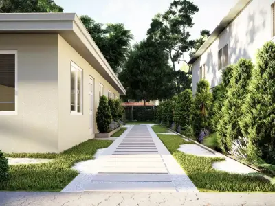 3D Exterior Scene 3D model design garden and landscape 3D model 3D model