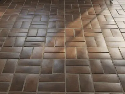 Ceramic tile set 05 - Dark Terracotta 3D model