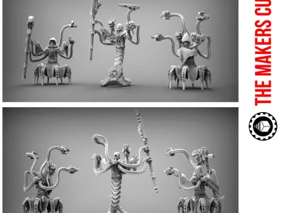 Dark Techno priests pack 3D print model