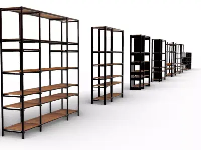 Bookcase modern japanese 3D model