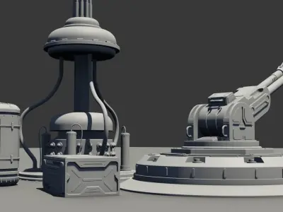 Sci-fi high-poly collection metal box 3D model