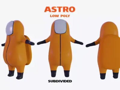 astro low poly character Low-poly 3D model