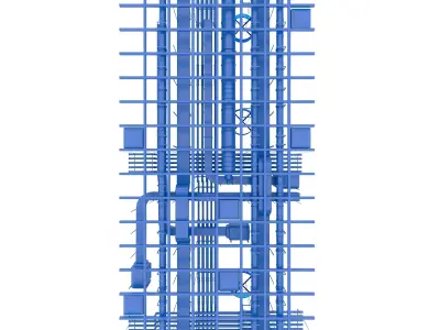 Pipes industrial ceiling 3D model