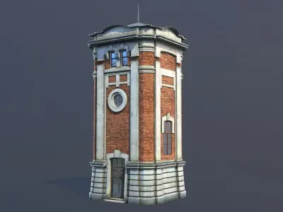 Water Tower 01 Ver 2 Low-poly 3D model